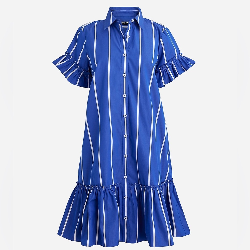 Amelia shirtdress in stripe cotton poplin XS